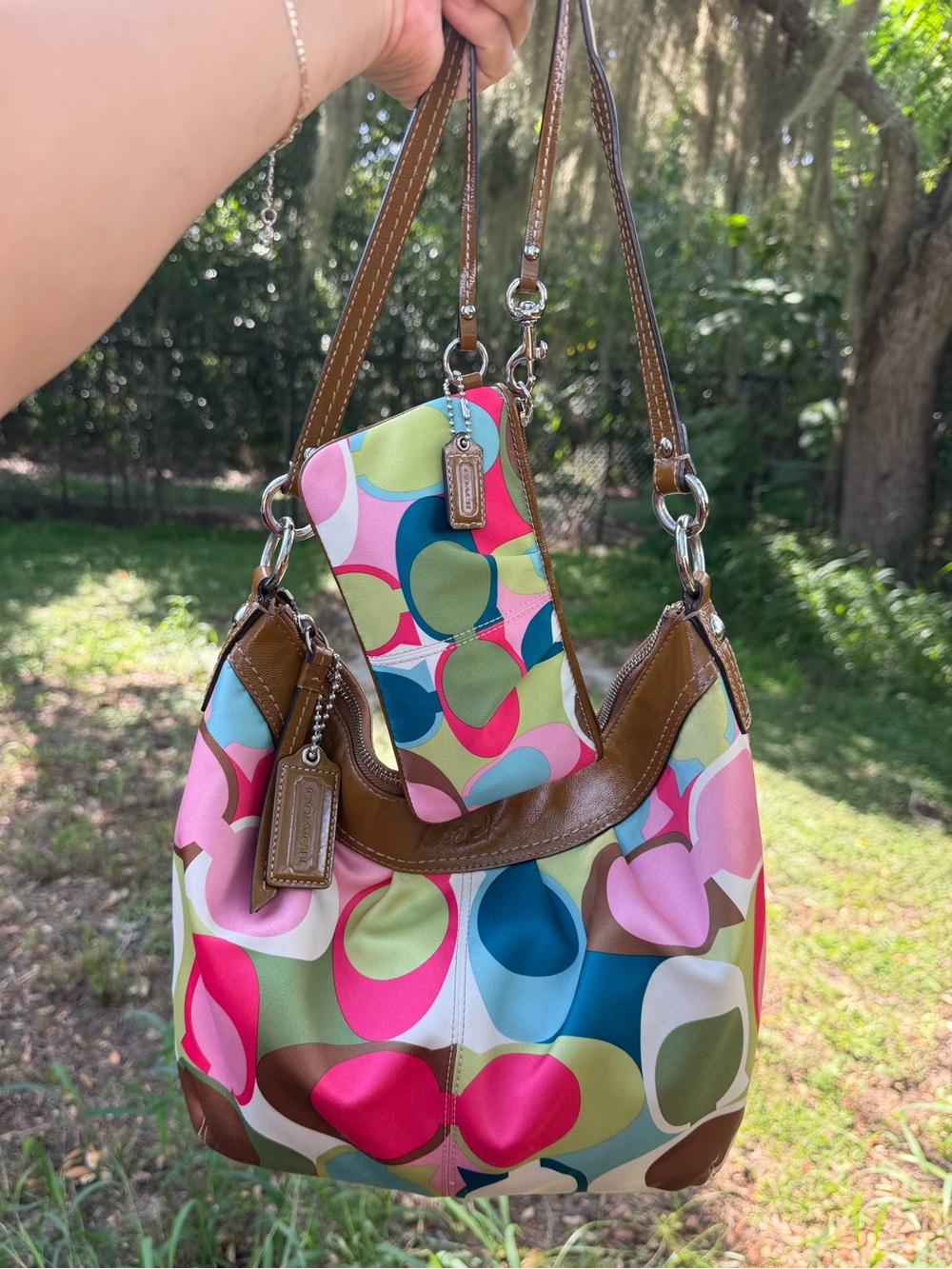 Coach rare y2k signature soho scarf hobo bag and matching wallet